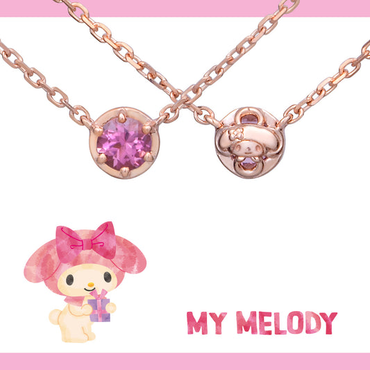 Sanrio Melody Happyclover 日本製純銀頸鏈「粉紅黃金塗層」