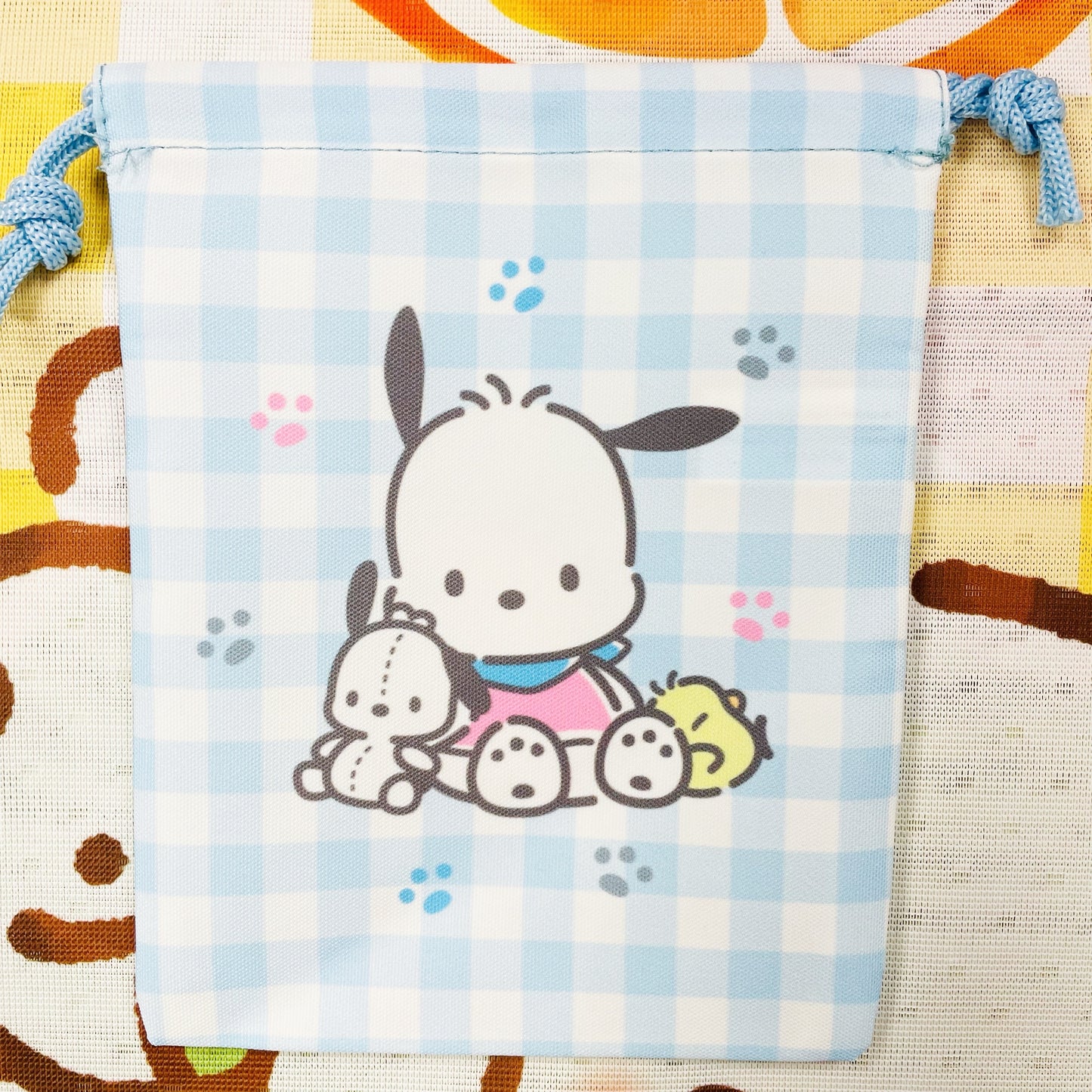 Pochacco 粉藍格仔索袋套裝